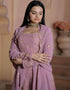 Traditional Function Wear Readymade Suit Collection Lavender Faux Georgette Sarara Suit Front View